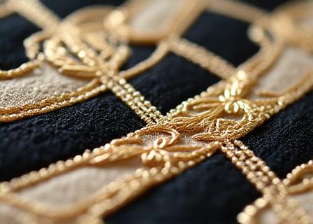 Textura de tela de seda bordada